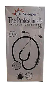 Dr Morepen ST01 The Professional's Deluxe Stethocope, Black