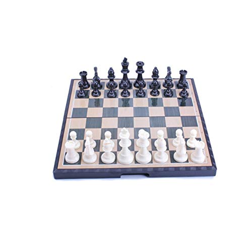 Preisvergleich Produktbild Internationales Schach, dreidimensionale Größe Optionales magnetisches Schachspiel, zusammenklappbare Kinder / Schülerausbildung / Wettbewerb Spezialschach (schwarz + weiß, 28 cm * 28 cm * 2 cm)