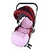IntiPal Warm Stroller Foot Muff Fleece Pushchair Buggy Pram Sleeping Bag Windproof Waterproof Baby Quilt (Pink)