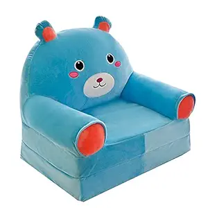 RVA Soft Toy Kids Rabbit Shape Baby Sofa Cum Bed Baby Chair for 0-2 Years Sofa Cum Bed Sofa Cum Bed-Blue