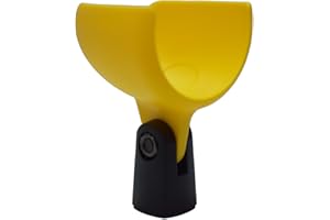 Battle Plan Harmonica Accessories Soporte para micrófono con clip de munición 520 compatible con Shure 520DX Green Bullet, Superlux D112/C y otros micrófonos armónicos similares (amarillo pálido)