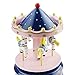 BXT Merry Go Round Music Box Wooden Carousel Multi-Colored 4-Horse Animated Figurine Desktop Playset Awesome Kids Xmas Birthday Presents
