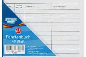 TOPPOINT 3 Fahrtenbücher DIN A6 Stylex Fahrtenbuch 40 Blatt