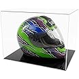 Full Size F1 Helmet Acrylic Display Case with a Black Flat Base