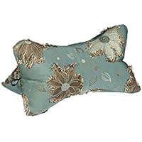 Lesekissen Bücherkissen Leseknochen Strandkissen Yogakissen Nackenkissen Blüten auf grün 40 x 20 x 20 cm von Beletage HM