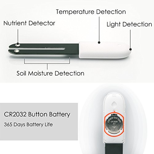 Xiaomi Smart Plant Monitor, Ollivan kabelloser Pflanzen-Sensor Bluetooth Smart Boden Tester Moisture Meter Boden Nährstoff Wasser Licht Prüfer Weiß - 3