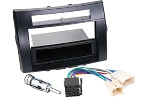 SOUND WAY Sound-way Kit Montage Autoradio, Cadre Façade 1 DIN / 2 DIN, Cable Adaptateur Connecteur ISO, Adaptateur Antenne, Compatible avec Toyota Corolla Verso
