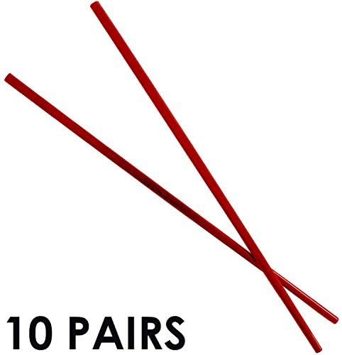 10 Pairs of Red Melamine Chopsticks