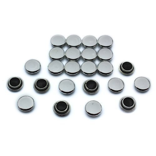 Magnet Expert Ltd - Set di 24 calamite per appendere promemoria alla scrivania o al frigorifero, 20 x 7,5 mm, colore: Argento