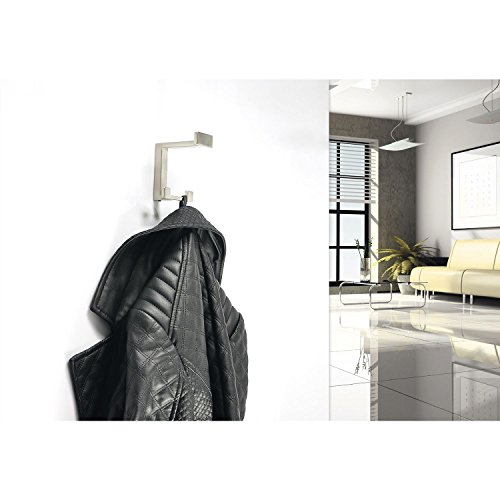 GedoTec® Moderner Mantelhaken Garderobenhaken Modell LIDO aus Metall | vernickelt feingeschliffen | 60 x 40 x 15 mm | Kleiderhaken mit verdeckter Montage inkl. Befestigungsmaterial | Markenqualität für Ihren Wohnbereich - 2
