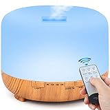 Essential Oil Diffuser, Tenswall 500ML Quiet Ultrasonic Aroma Humidifier Diffuser with Mood Light, Adjustable Mist Mode, BPA-Free, Waterless Auto Shut-off for Home, Office, Bedroom