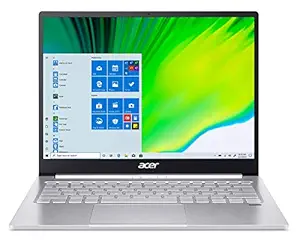 Acer Swift 3 Intel i5 11th Gen 13 inches Full HD IPS Display Ultra Thin and Light Business Notebook (8 GB RAM/512GB SSD/Windows 10/Iris Xe Graphics/Microsoft Office 2019/Pure Silver/1.19kg), SF313-53