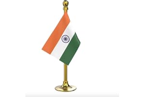 The Flag Company Country flag for car dashboard | 2x3 Inch Flag with Elegant Golden Base & Pole | Car Dashboard Flag (India)