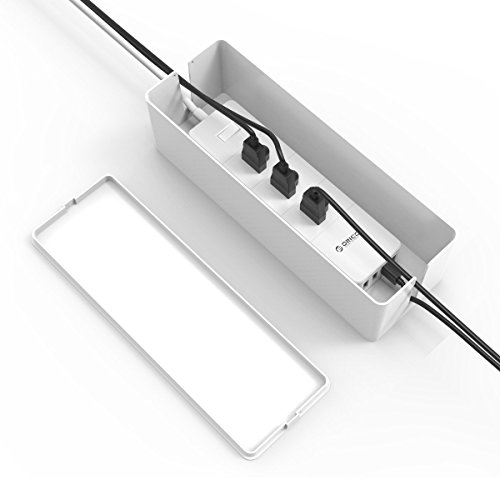 ORICO Kabelbox Kabelorganisator Steckdosenorganizer Kabelaufbewahrung Aufbewahrungsbox Ladestation Verkleidung, Lagerungsbox der Steckdosenleiste Kabel, Größe: 324 x 97 x 93 mm (Weiß) - 3