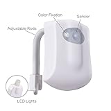 WC Nachtlicht, Diealles LED Toilette Licht WC Nacht LED Toilette Lampe 8 Farbewechsel Nachtlichter Toilette Nacht Lightbowl Motion Sensor LED Lampe Batteriebetriebenes für Kinder Eltern im Badezimmer, Hause (2 Stück) - 5