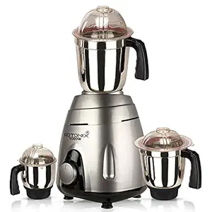 Rotomix Silver Color 1000Watts Mixer Juicer Grinder with 3 Jar (1 Large Jar, 1 Medium Jar and 1 Chuntey Jar)(RT_1000W_Vguard-Silver_3J_MG18-MA) Make in India