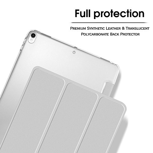 iPad Pro 10,5 Hülle, Infiland Ultra Smart Slim Lightweight Schutzhülle Cover für Apple Neu iPad Pro 10,5″ Display 2017(mit Auto Schlaf / Wach Funktion)(Silber) - 2