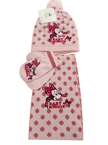BNWT Girls pink winter baby Minnie Mouse Hat & scarf & miit christmas gift 2-4 Years (18-24 months, pink)