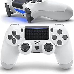 Wireless Controller for PS-4, Game Controller Remote Joystick Gamepad with Double Shock for PS-4 Pro/Slim/PC for Men, Women and Kids, White