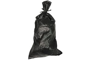 Yuzet 50 x Black Unfilled Woven Polypropylene Sandbags For Flood Defence. UV and Rot Proof
