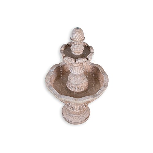 STILISTA® Steinoptik Gartenbrunnen Modell METIS, 58 x 58 x 102 cm, inkl. Pumpe - 6