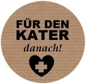 100 Labels Kraft Text in German Kit Anti Hangover