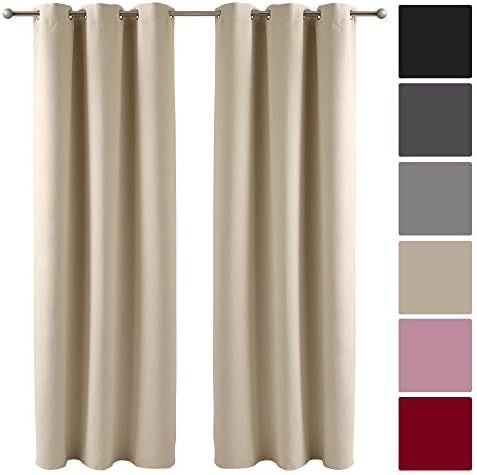 DECOLICIOUS 1 Pair of blackout eyelet curtains - Light beige - 46x54'' (117x137 cm)