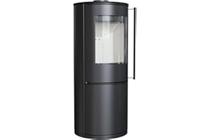 KRATKI Picard Poêle à Bois d'intérieur autoportant BImSchV 2 Conforme 9 KW efficacité Thermique 80% Sortie de poussière 150mm Acier Thermotec doublureVitrage Arrondi 126 x 51 cm