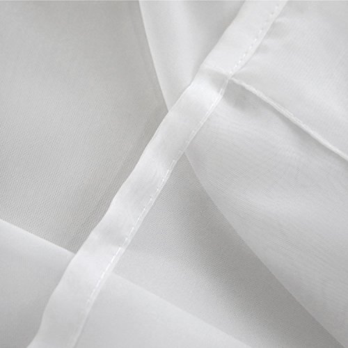 Deconovo Ösenvorhang Transparent Vorhang Voile Gardinen Voile 245×140 cm Weiß 2er set - 9