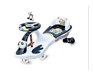 JoyRide Kid's Swing Wiggle Twist & Go Scooter Panda Car Ride On- Multicolor