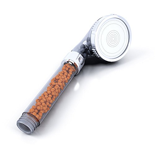 Feaglo Filtereinsatz, 30 % Wassereinsparung Wasserfiltration für Handbrause, Universal-Duschkomponenten 3-Wege-Sprüh-Handbrause lonenfilter Hoher Druck Wassersparend mit Edelstahl-Schlauch - 2