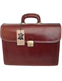 CTM Borsa Uomo Marrone 24 ore porta documenti, 41x31x18cm, Vera Pelle 100% Made in Italy