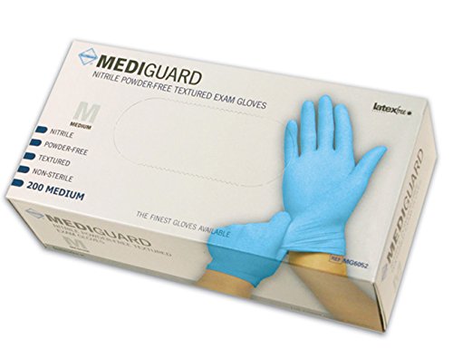 MediGuard Medium Blue Powder Free Nitrile Gloves - Pack of 200