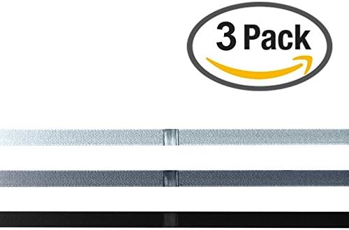 3 Pack - High Quality Slim Elastic Sport Headbands for Women or Men - Best for Jogging, Running, Football, Tennis, Volleyball, Workout or Yoga - Holds Your Hair Out of Your Face (Light Silver, Metal Grey, Black)