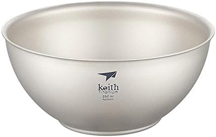 Keith Titanium Double Walled Bowl Ultralight Camping Tableware Trek Dishes 250ml