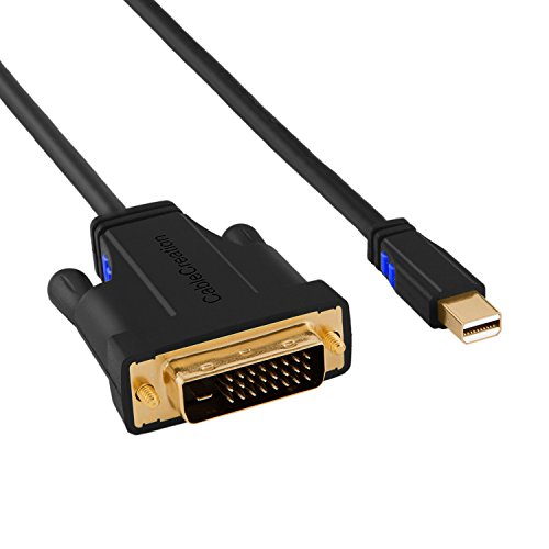 Mini DP auf DVI, cablecreation Gold Mini DisplayPort (Thunderbolt Port Kompatibel) zu DVI Kabel für Mac Book, iMac und mehr, 3 ft/0,9 m (schwarz & blau) - 4