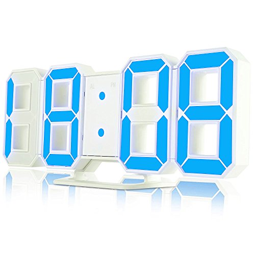 iLifeSmart 3D Digital LED Reloj Despertador Digital 3 Nivel de Brillo Ajustable 12/24 horas con función de Alarma, Snooze y Memoria Automática