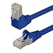 Produktbild HB Digital Netzwerkkabel LAN Kabel 90° Winkel RJ45 Stecker 2m 200cm cat 6 blau Kupfer Profi S/FTP PIMF LSZH Halogenfrei RoHS cat. 6 Cat6 AWG 27/7 RJ45 Port Ethernet Netzwerk AWG27 Patchcable