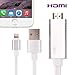Produktbild MASOMRUN  HDMI Adapter,Lightning HDMI Adapter zu TV 1080p Light ning zu HDMI Transmit Audio und Video Heimkino Transmit Audio und Video Heimkino TV Projektor,Adapter iPhone ,IPad Pro,iPad Air,Mini