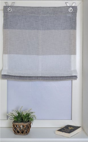 Raffrollo / Ösenrollo Marit creme/beige/grau 45/60/80/100 * 120 cm (60*120 cm)
