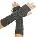 Produktbild Butterme 1 Paar modische Winter wärmer Frau Lady Mädchen Gestricktes Crochet lange weiche Hand Handschuhe Arm lange Sleeve überfallen Fingerless Handschuhe dehnbar Knitting Daumen Loch Handschuhe Fäustlinge Tief Grau