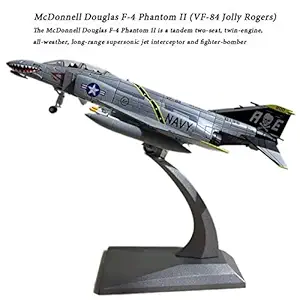 Qids Military Model Toys F-4 Phantom II VF-84 Jolly Rogers Fighter Diecast Metal Plane Model Toy