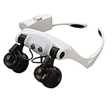 Babimax Lupa con la LED Luz de Lluminación de 10x 15x 20x 25x Aumento de Double Lentes Lupa Portátil de Precisión de Lentes reemplazablespara Reparación