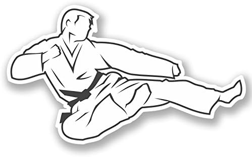 2 x Karate Black Belt Sticker Car Bike Bike Laptop Martial Arts Judo #4176 (10cm Wide x 6cm)