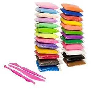 Fete Propz Set 12 Different Colour Fluffy Foam Super Light DIY Clay with Tools, for Model air Dry Clay Fun Toy, Creative Art DIY Crafts for Kids (Multicolour)