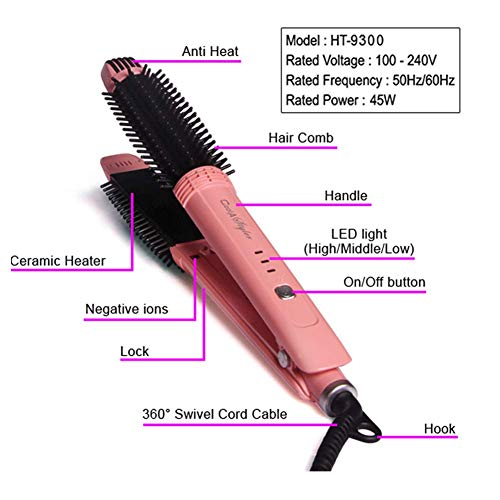 2-In-1 Styler Hair Curling Iron Brush Dual Voltage Hair Curler Hair Straightener - Anti-Scald Professional Hair Curling Tool And Hair Straightener For Hair reviews 2-In-1 Styler Hair Curling Iron Brush Dual Voltage Hair Curler Hair Straightener - Anti-Scald Professional Hair Curling Tool And Hair Straightener For Hair