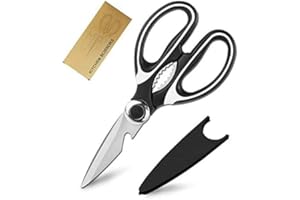 ShirazO Heavy Duty Kitchen Scissors by Best Multi-PurposeRazor Sharp Heavy Duty Utility Scissors - Kitchen Scissors for Chicken, Fish, Meat, Vegetables - Poultry Scissors and Meat Scissors