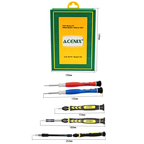 ACENIX Universal Reparaturset 38 Stück Professional Präzisions-Schraubendreher-Set Repair Tool Kit für Reparatur iPhones, Android Phones, Tablets, Computer, Elektronik, und mehr - 4