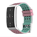 Farbdisplay Smart Armband ECG Herzfrequenz Blutdrucküberwachung Bewegungsschritt Wasserdichte Smart Watch (Color : Pink, Größe : 23cm)