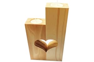Anjuer Portacandele a forma di cuore – Set di 2 portacandele decorativi fatti a mano, regali unici per fidanzata moglie il tuo matrimonio romantico decorazione tealight